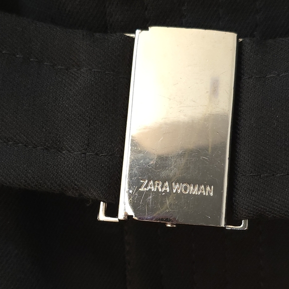 Black Military Style Coat with Silver Buckle Belt S Grunge Goth Cotton - Picture 5 of 13